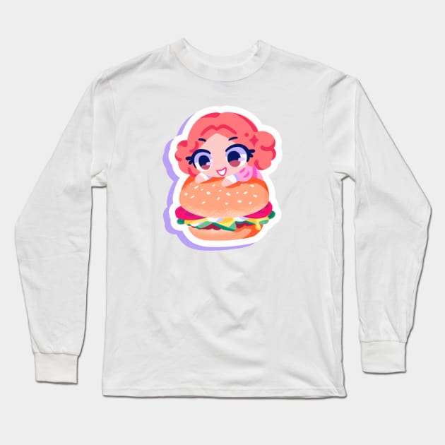 Haru Okumura burger Long Sleeve T-Shirt by OkiComa